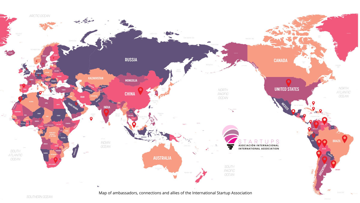 Map of ambassadors, connections and allies of the International Startup Association (1)